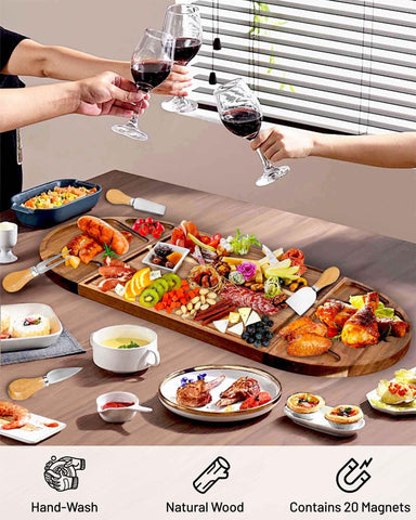 Tablero Erwuldor semicircular derecho, perfecto para degustaciones en reuniones.