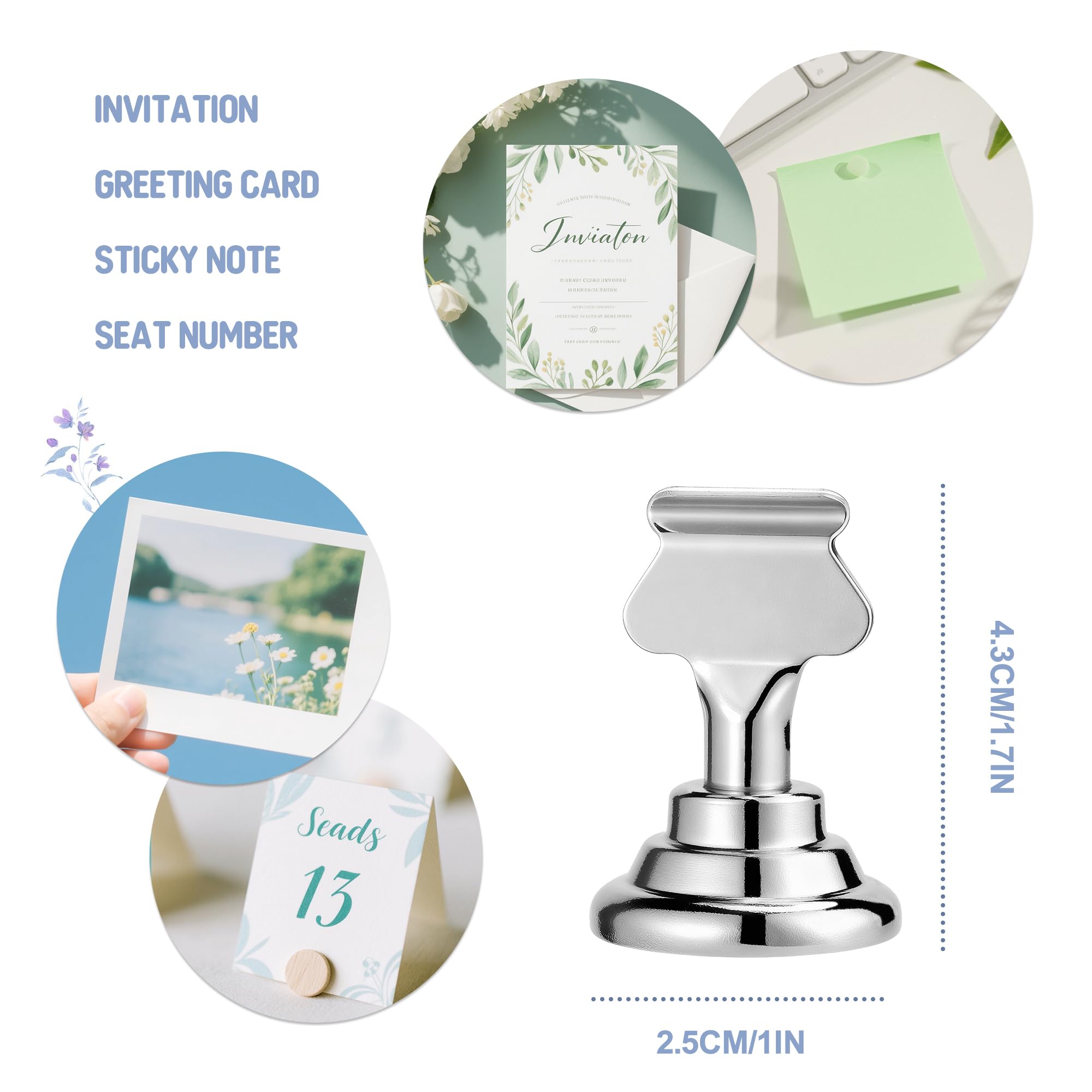 ERYTLLY porta-placas 1-7 pulgadas plata, complemento discreto para eventos