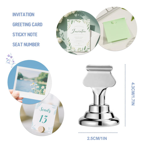 ERYTLLY porta-placas 1-7 pulgadas plata, complemento discreto para eventos