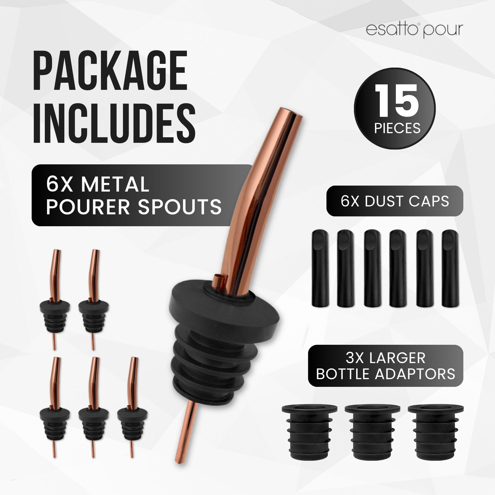 Esatto adaptadores universales para botellas permiten un ajuste sin esfuerzo.