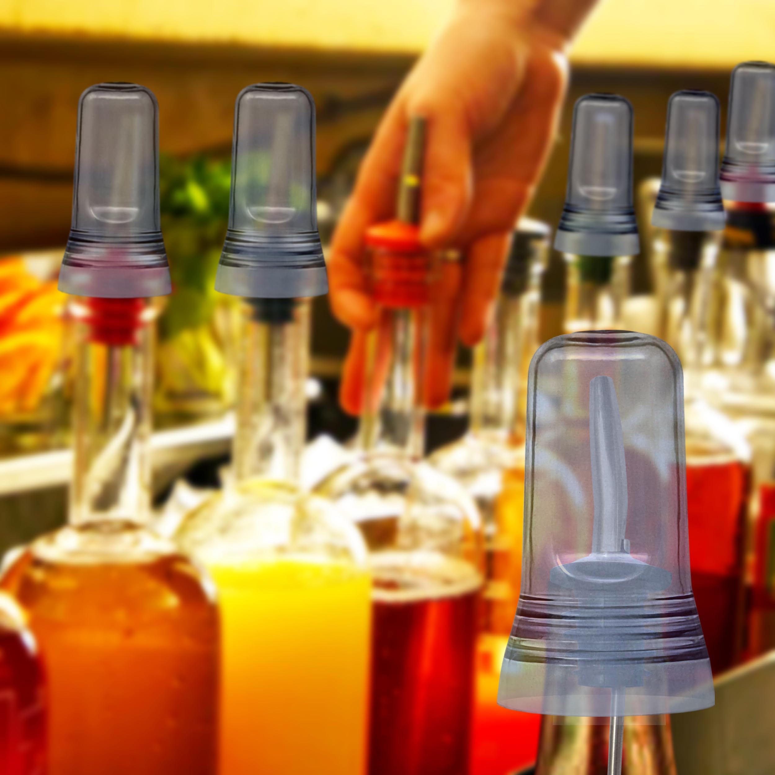 Esatto tapas-vertidores-licor-translucidas resisten impactos para uso prolongado