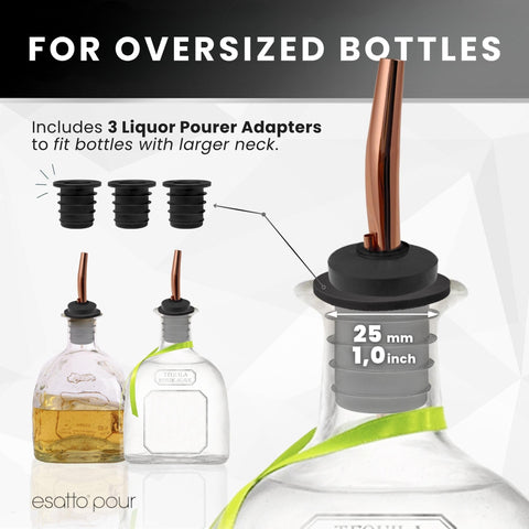 Esatto tres adaptadores de diferentes tamaños para botellas anchas.