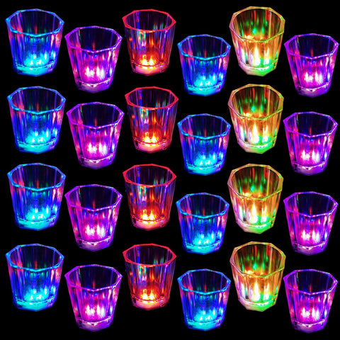 Vasos chupito Esdabem LED en conjunto de 24, ideal para fiestas y brindis