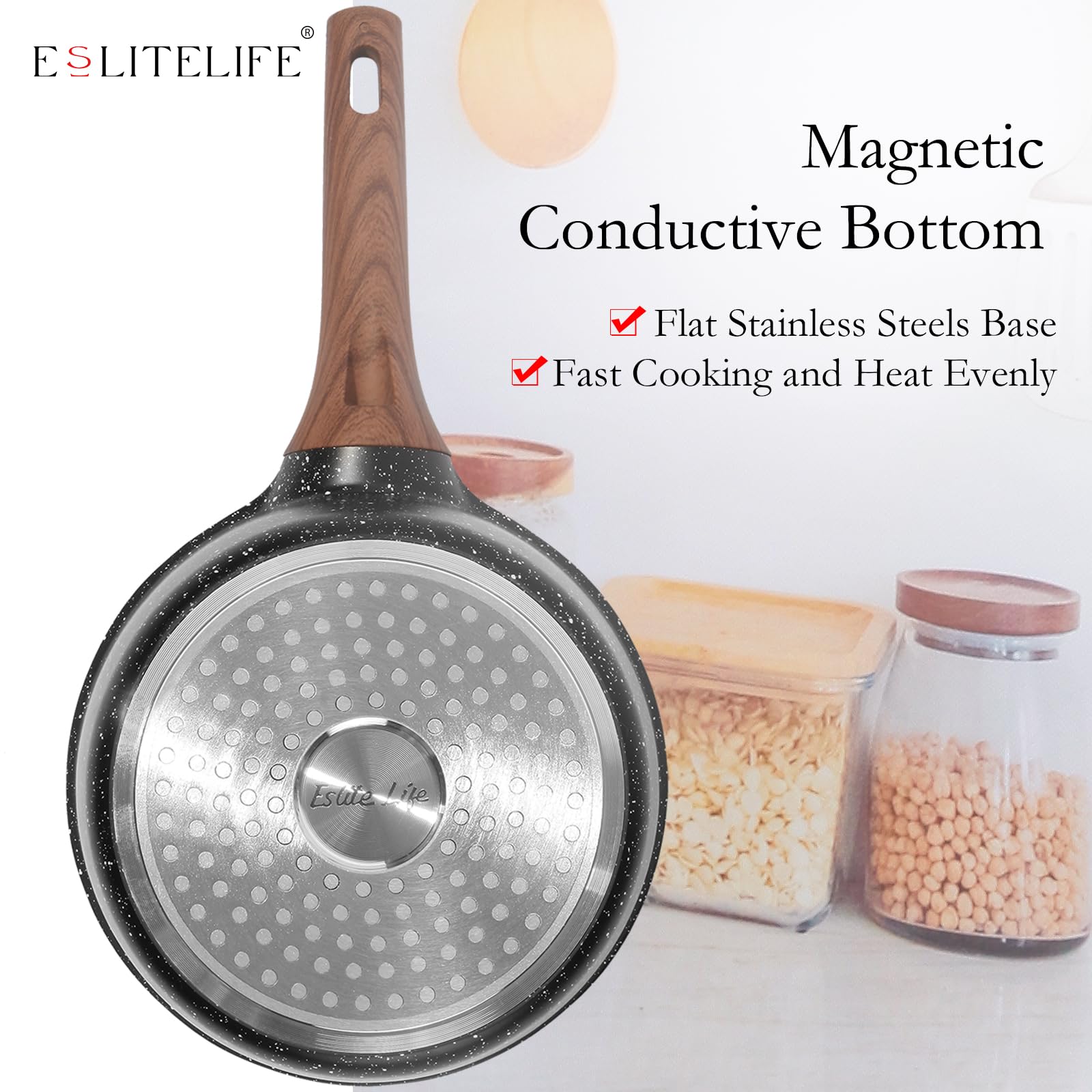 Limpieza fácil tras cocinar con recubrimiento antiadherente de ESLITE LIFE