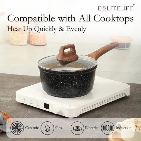 Olla ESLITE LIFE 5 Qt con tapa para hervidos y guisos con calor uniforme.