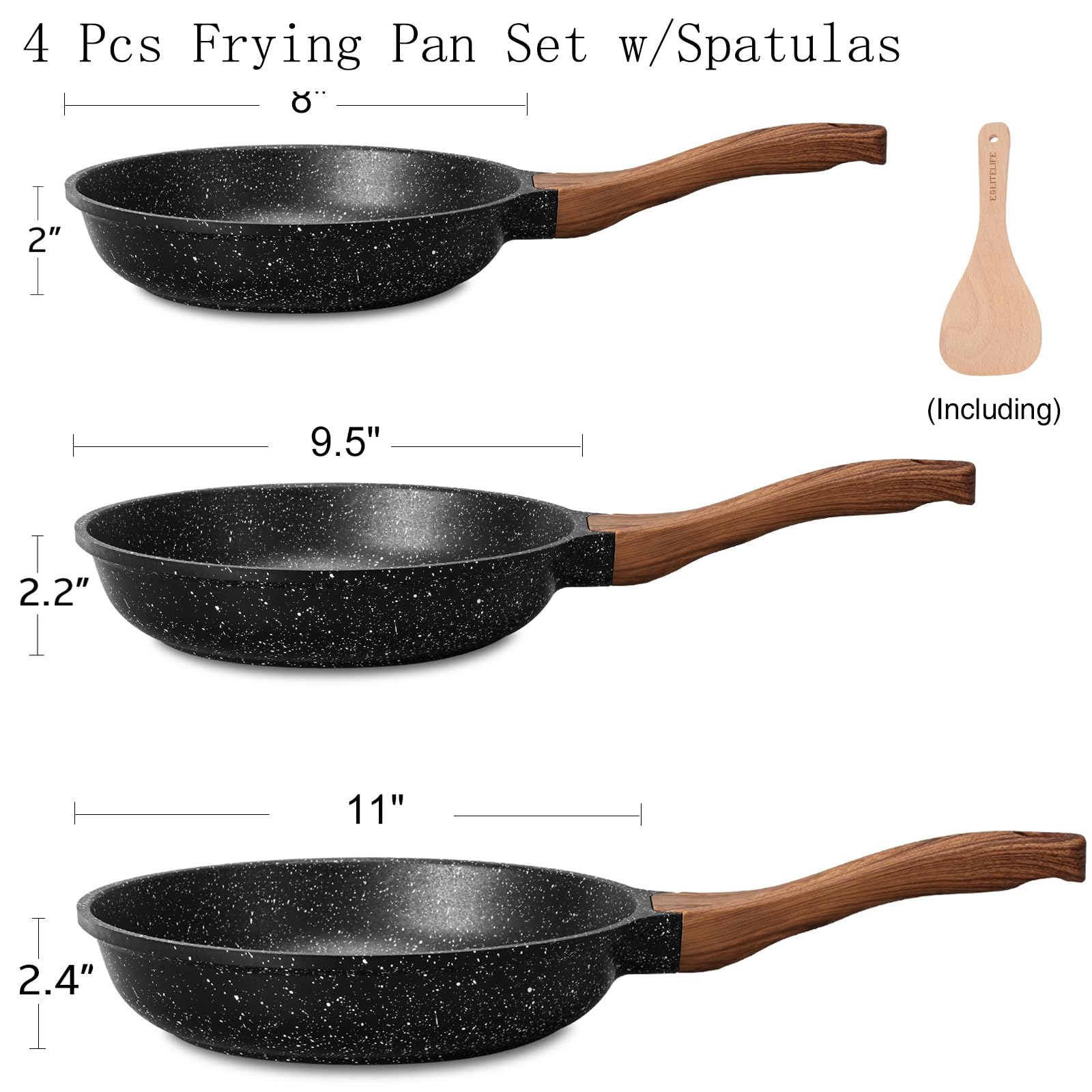 ESLITE LIFE sarten ceramica uso diario para huevos y verduras