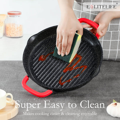 ESLITE LIFE sarten-grill-aluminio-die-cast: distribución rápida y uniforme del calor.