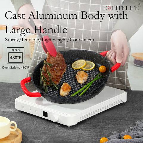 ESLITE LIFE sarten-grill-mango-bakelita-resistente-al-calor: mango cómodo y seguro durante la cocción.