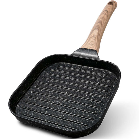 ESLITE LIFE sarten parrilla 7 pulgadas con interior antiadherente para cocinar sin grasa