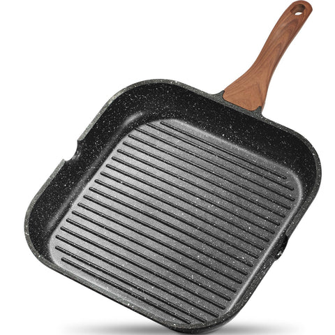 ESLITE LIFE sarten parrilla antiadherente 11 pulgadas para asados fáciles