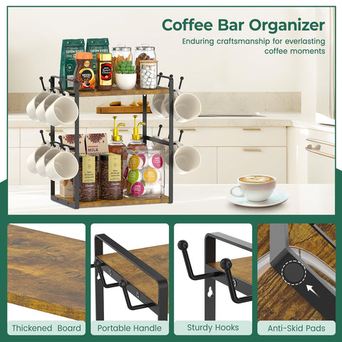 EsLuker.ly ganchos para 12 accesorios que optimizan la barra de café