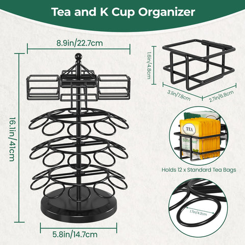 EsLuker.ly K Cup Holder diseño 2 en 1 para cápsulas y té.