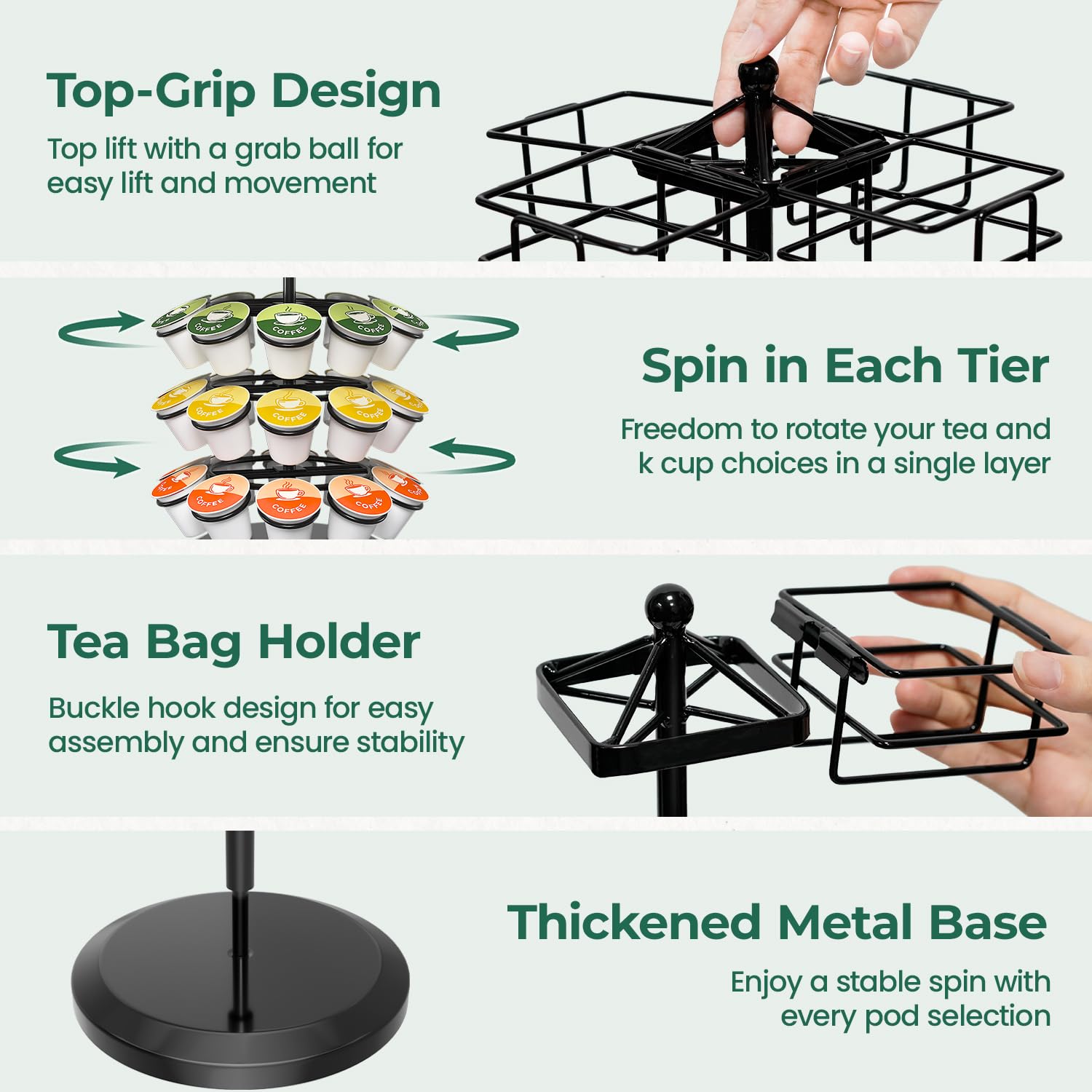 EsLuker.ly K Cup Holder montaje sencillo en minutos.