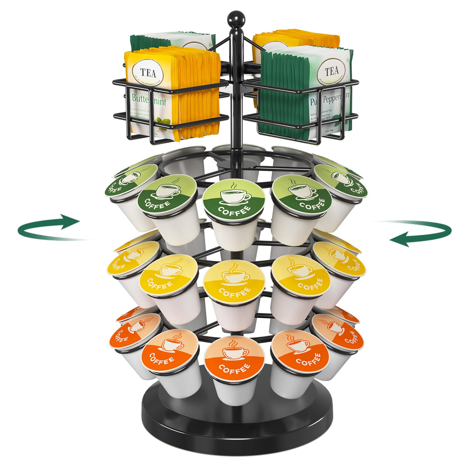 EsLuker.ly K Cup Holder con rotación 360°, acceso rápido a cápsulas.
