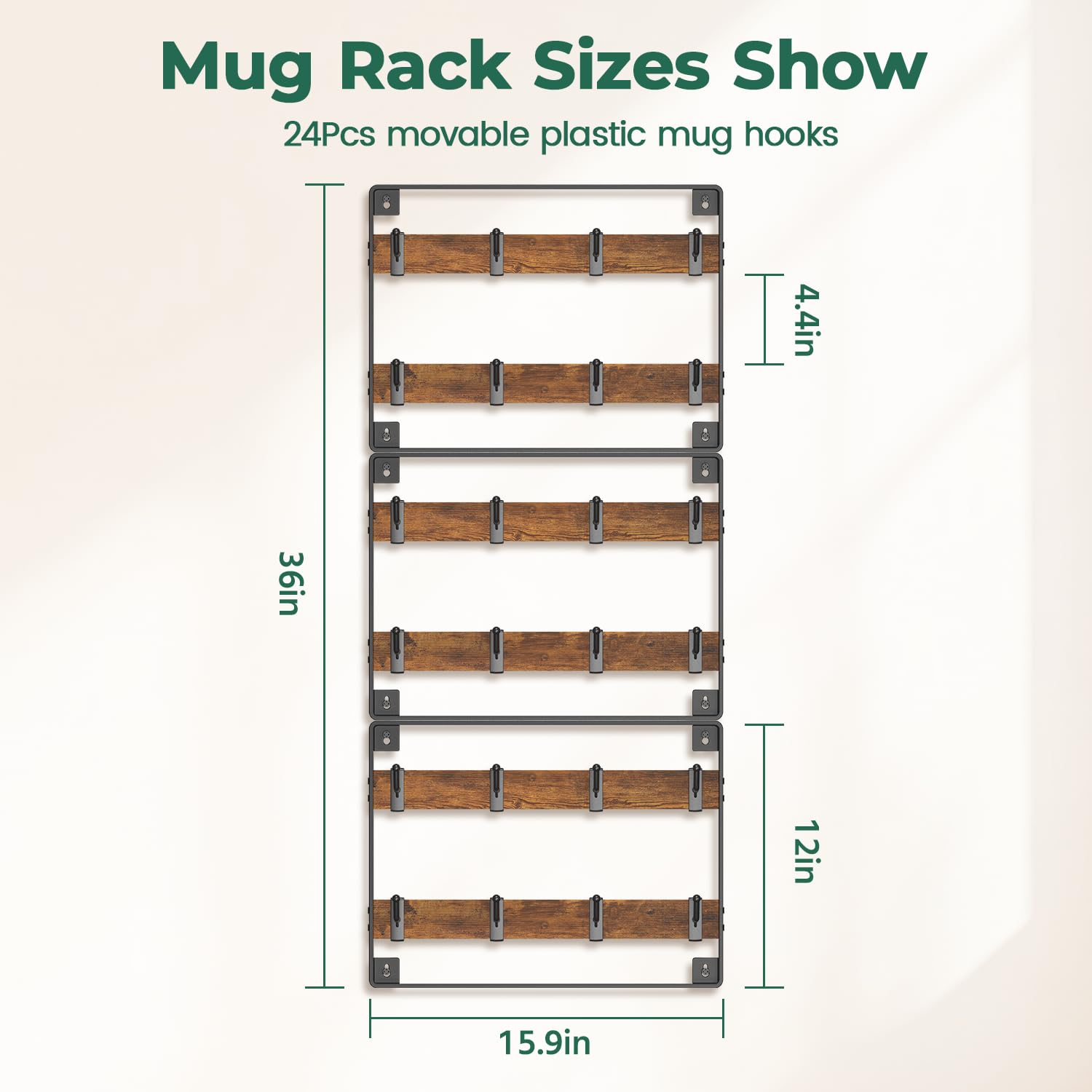 EsLuker.ly gran capacidad para exhibir tazas favoritas al alcance.