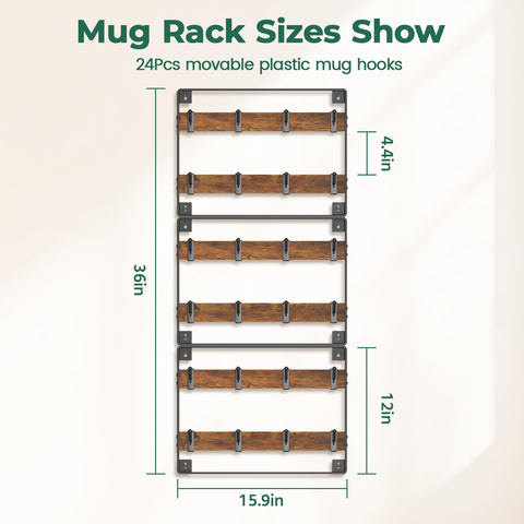 EsLuker.ly gran capacidad para exhibir tazas favoritas al alcance.