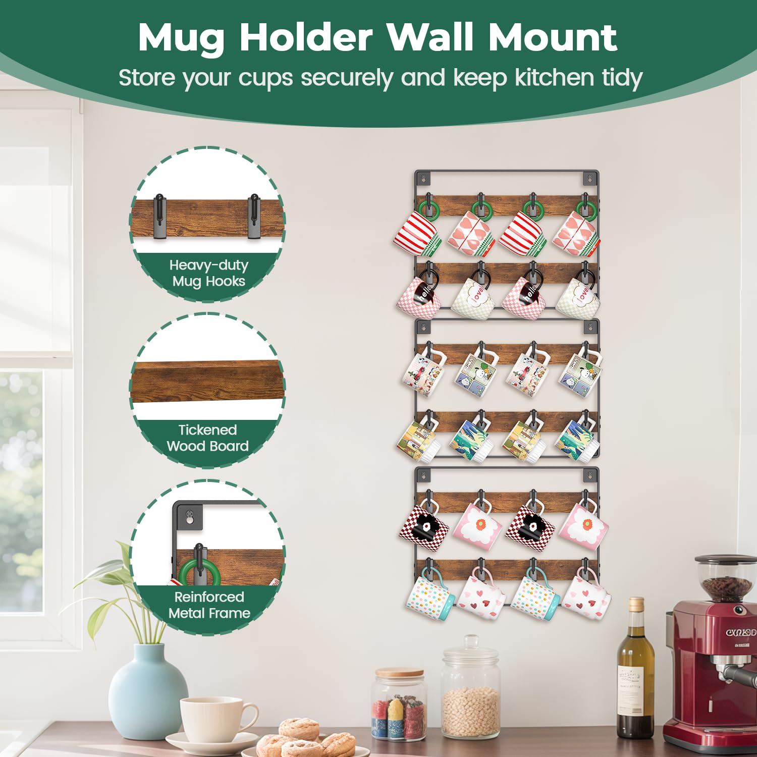EsLuker.ly módulo porta-tazas, diseño modular para espacios estrechos.