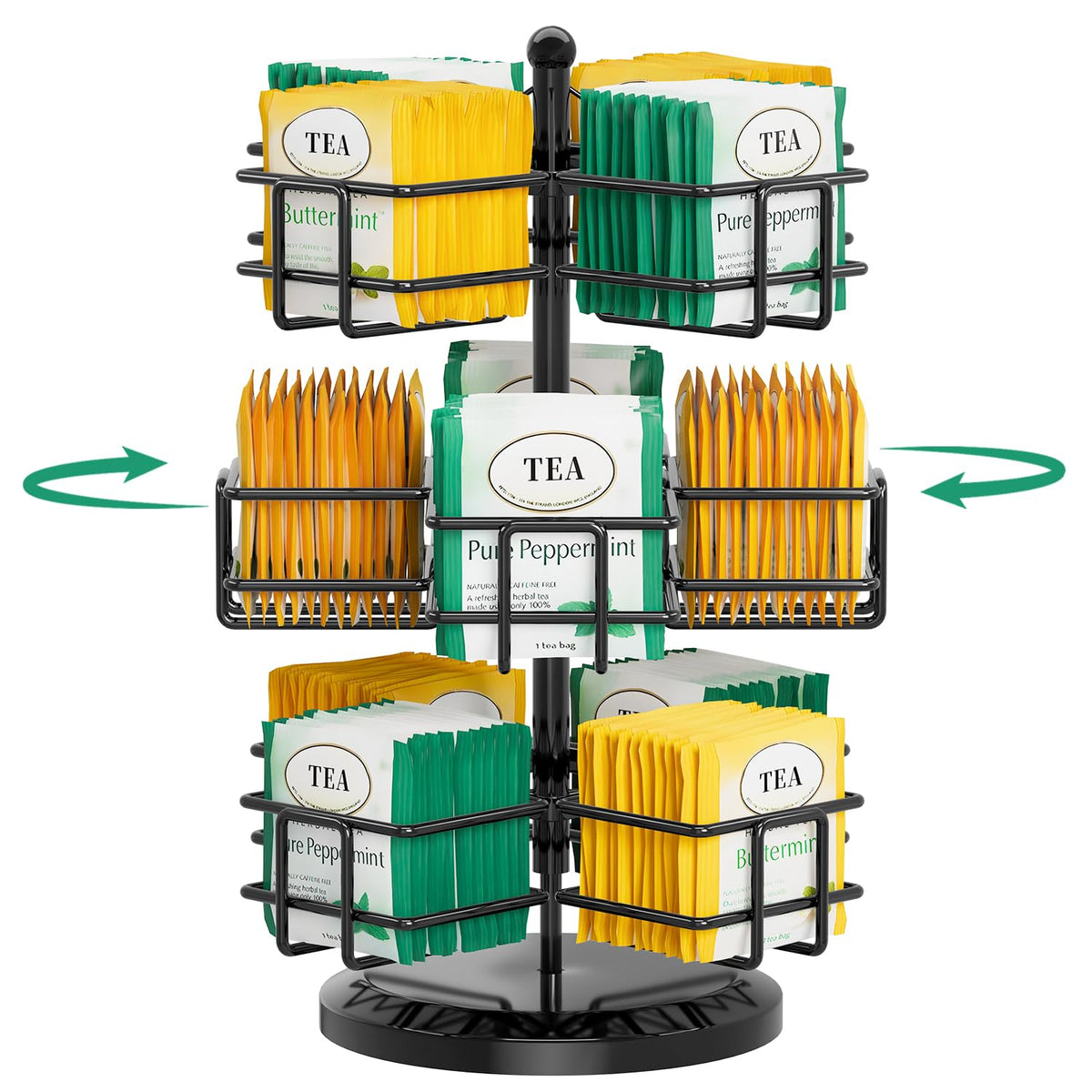EsLuker.ly porta-bolsitas-te con giro de 360° para seleccionar rápidamente tu té