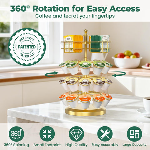 Organizador giratorio 360 para cafe y te, acceso facil EsLuker.ly