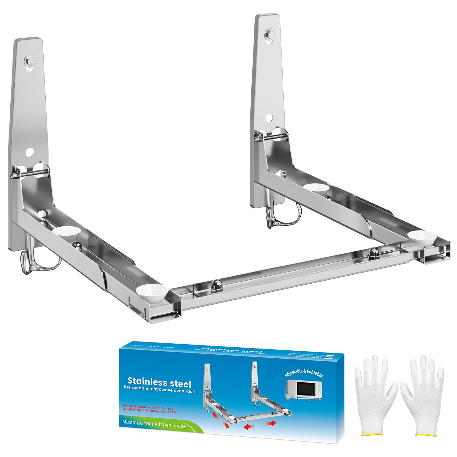 EsLuker.ly soporte microondas en pared con brazo ajustable para ahorrar espacio.