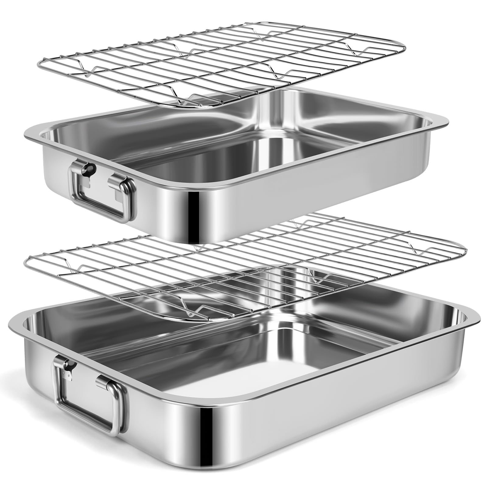 EsOfficce bandeja rectangular con mangos para hornear de forma estable