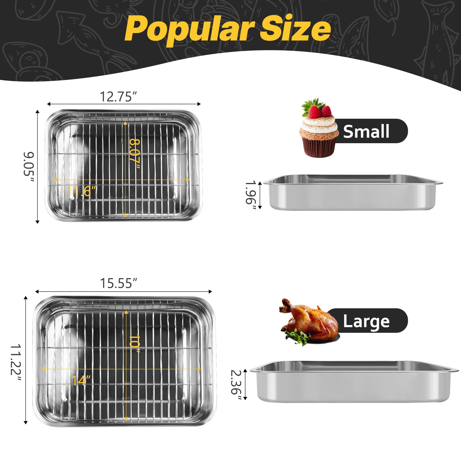 EsOfficce bandeja multiuso para hornear pan carne y pasteles