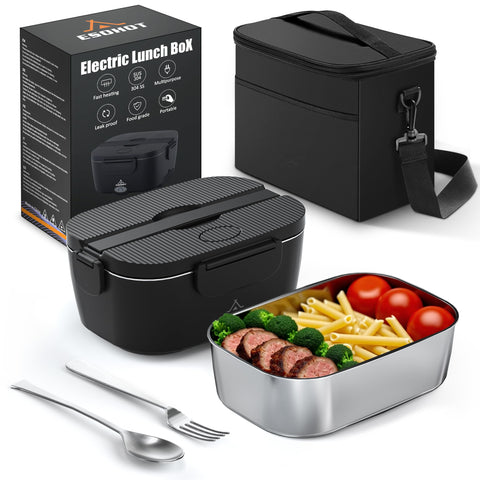 ESOHOT lonchera eléctrica 120W con recipiente de 1,5L para comidas calientes.
