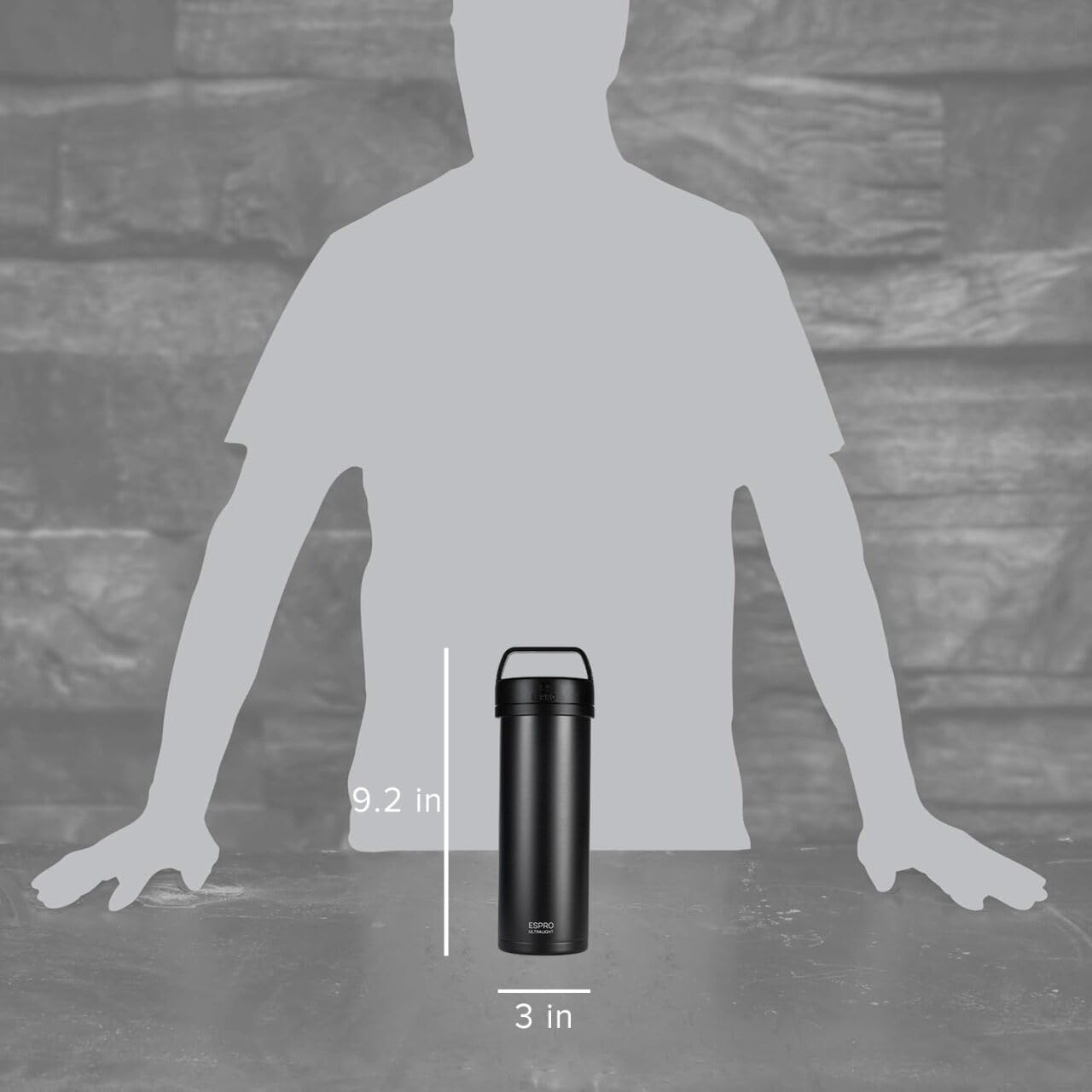 Espro P0 acero inoxidable aislada, mantiene el café caliente durante el trayecto.