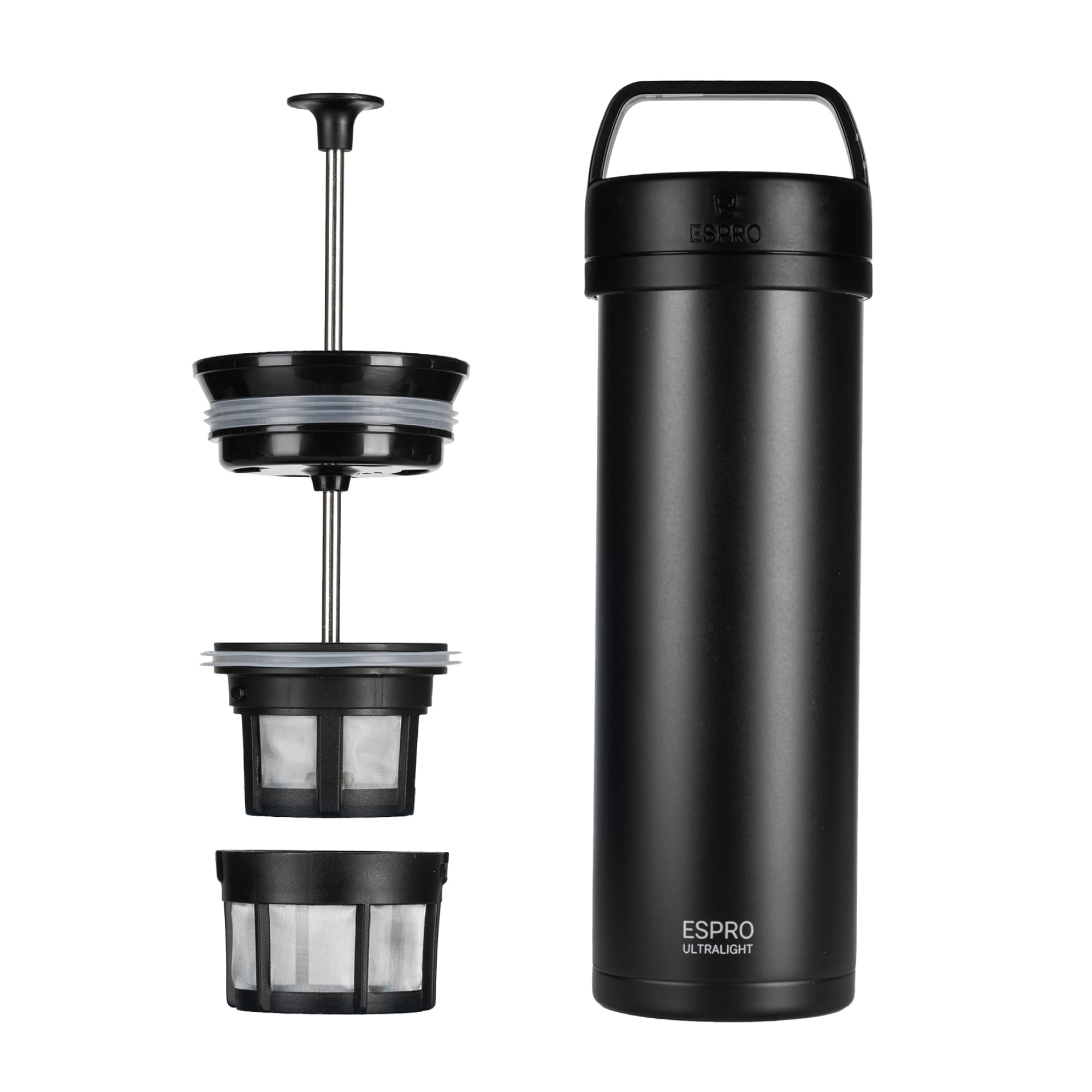 Espro P0 prensa francesa para viaje, café aromático en ruta.