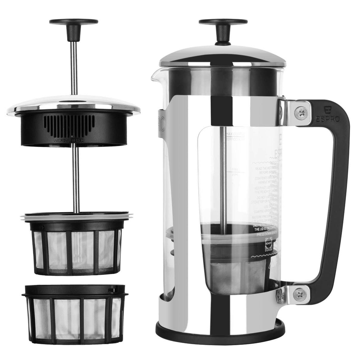 ESPRO P5 prensa francesa con filtrado doble para sabor limpio