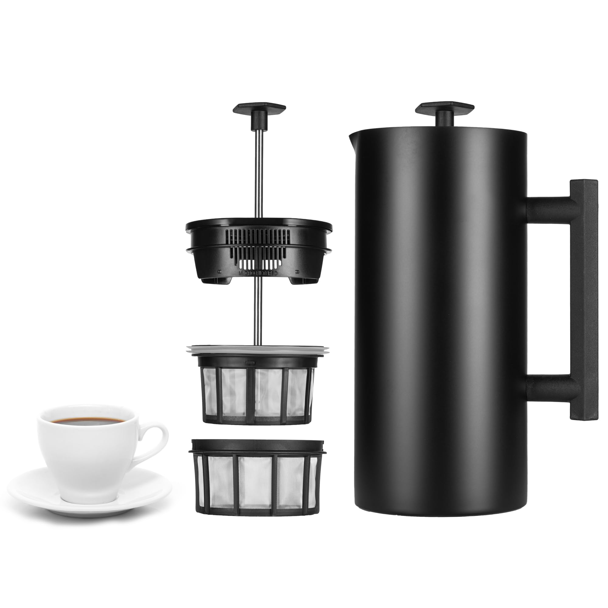 ESPRO P6: prensa francesa 32oz, acabado mate negro para café de calidad en casa