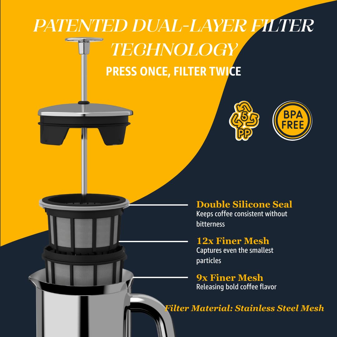 Espro P7_prensa francesa con filtro micro-doble para sedimentos reducidos.