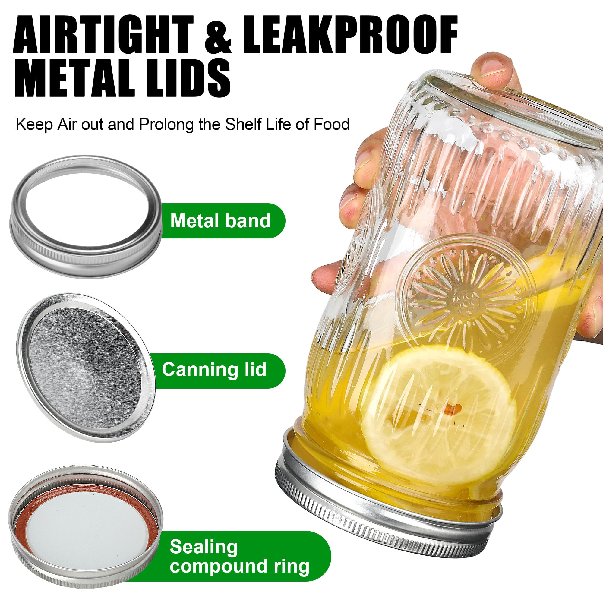 Jarras de cristal transparentes Esrentle 32oz para ver el contenido con facilidad