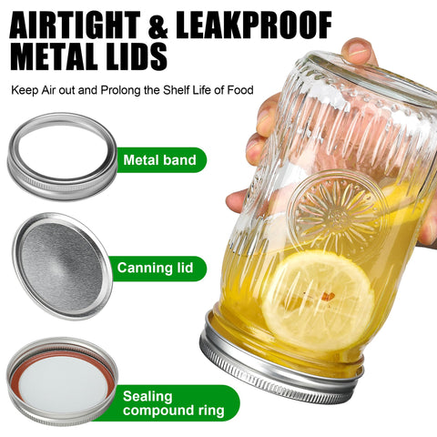 Jarras de cristal transparentes Esrentle 32oz para ver el contenido con facilidad