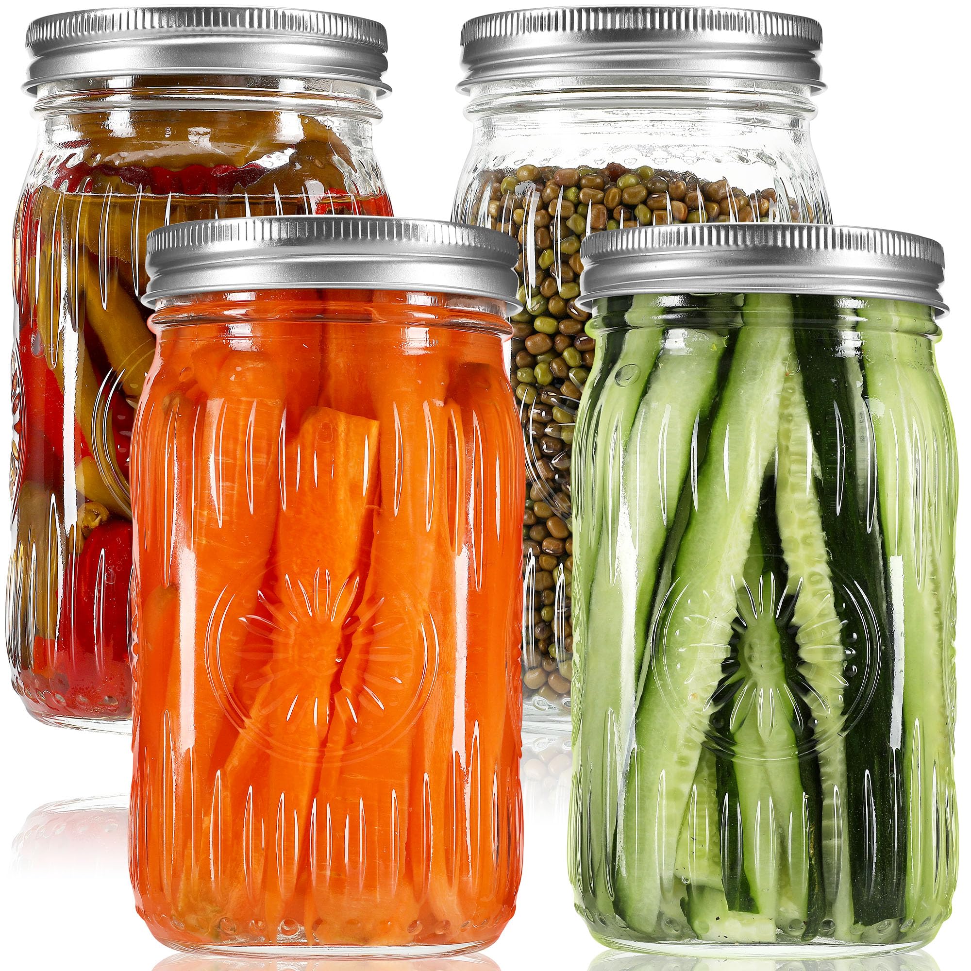 Esrentle jarras mason boca ancha 32oz: visión clara y carga manejable para conservas