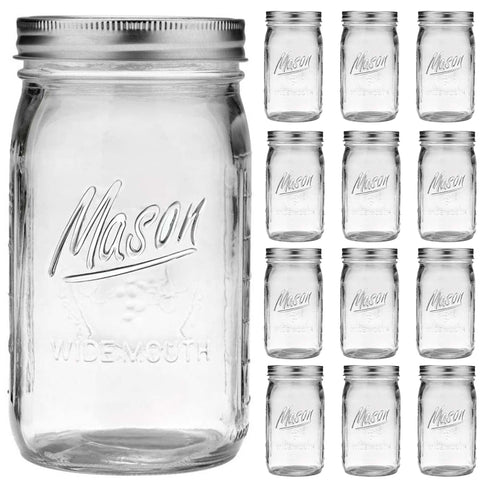 Esrentle frasco Mason de boca ancha 32 oz con graduaciones visibles para almacenamiento