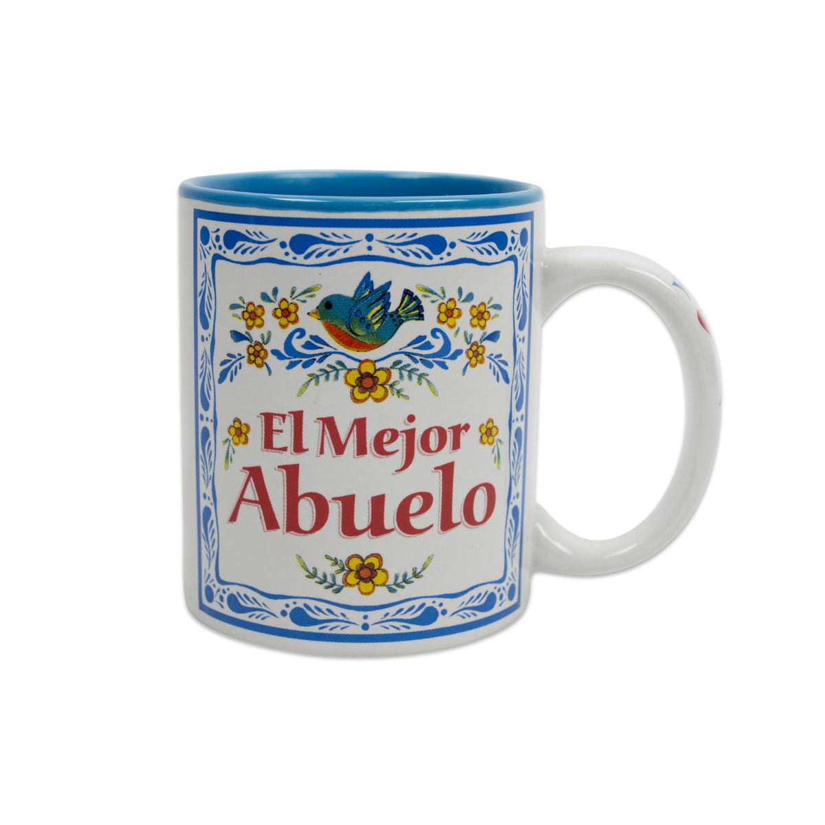 Essence of Europe Gifts taza de abuelito cerámica con interior azul, ideal para café diario.