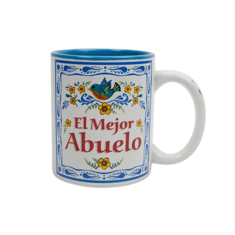 Essence of Europe Gifts taza de abuelito cerámica con interior azul, ideal para café diario.