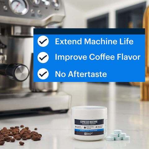 Descalcificador Essential Values para espresso Breville Barista Express, mejora el flujo de agua.