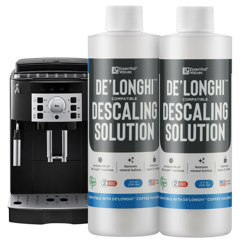 Desincrustante Essential Values De'Longhi, paquete 2x8 oz para mantenimiento regular