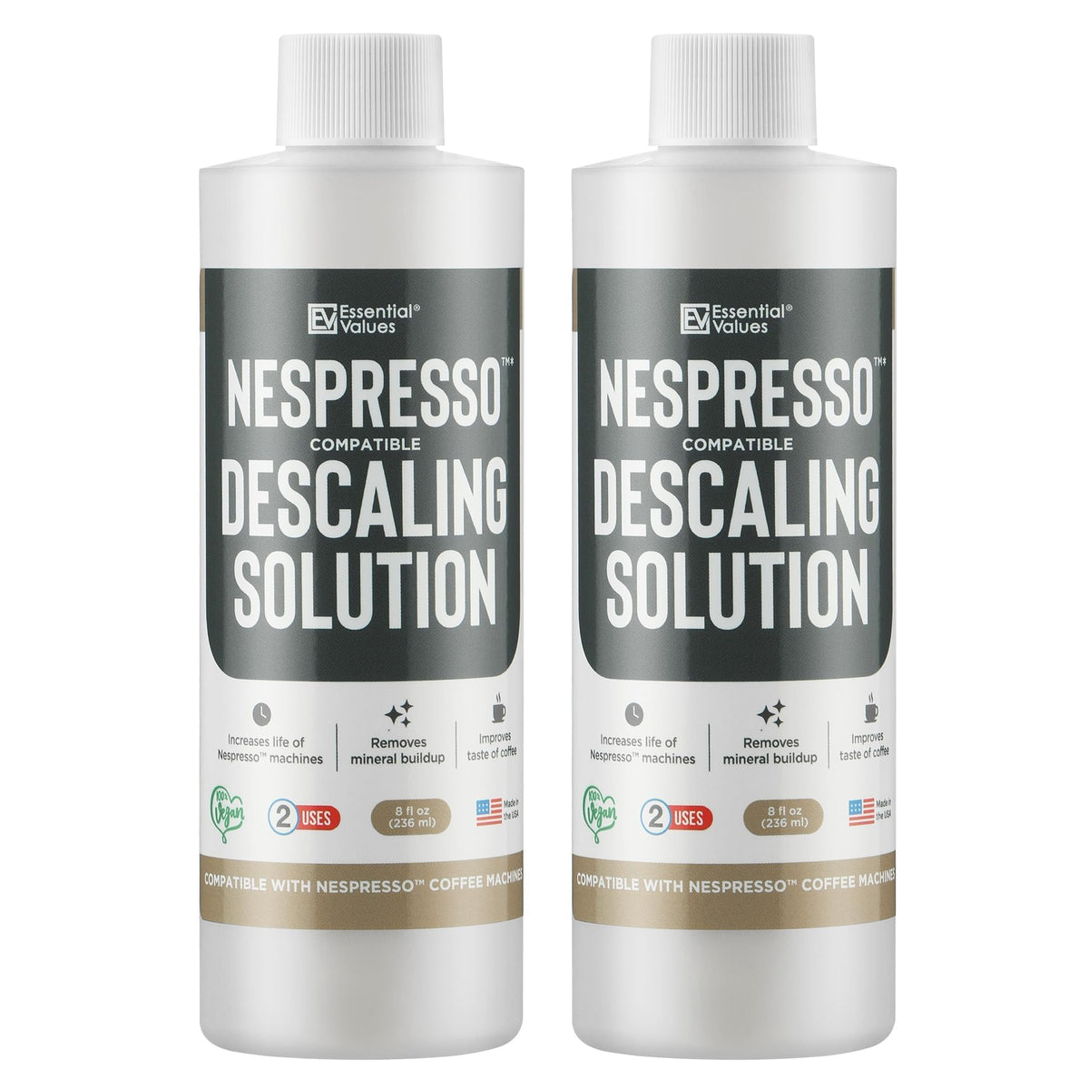 Essential Values desincrustante para Nespresso, botella-8oz, limpieza profunda para sabor más limpio