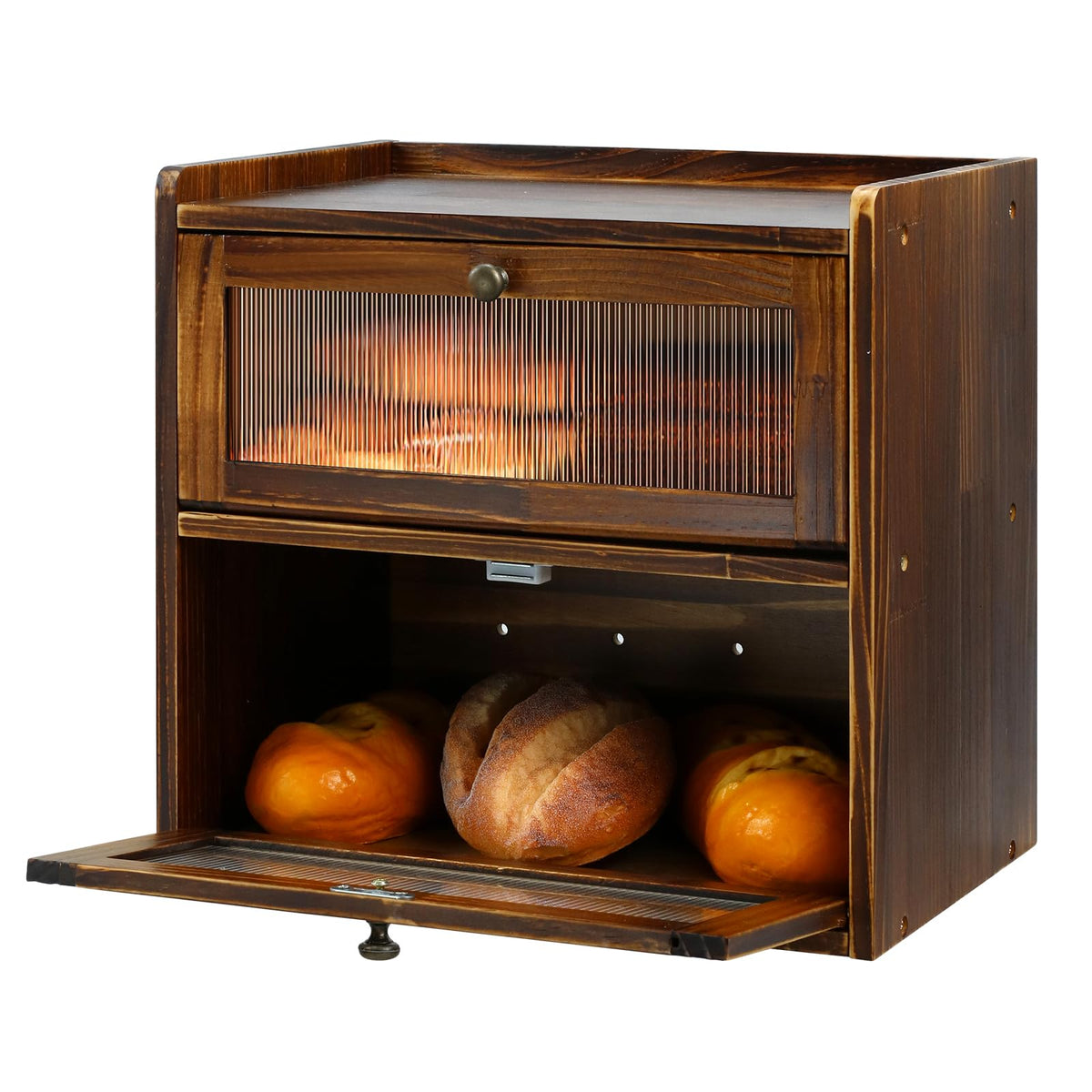 Essovee caja de pan con ventana acrílica ondulada para ver contenido sin abrir.