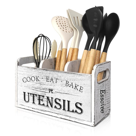 Essovee porta-utensilios cocina rústica 3 compartimentos para tener herramientas a mano.