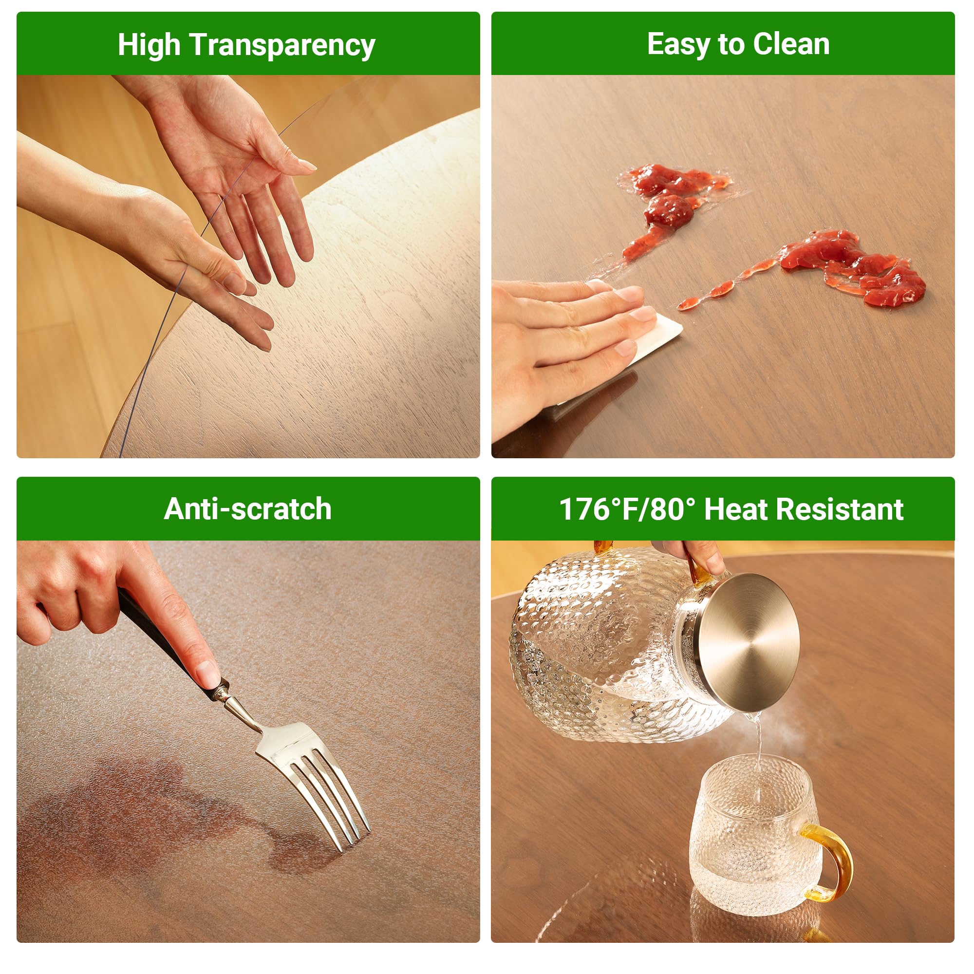 ETECHMART protector-mesa-1-5mm: opción ligera que se mantiene en su sitio.