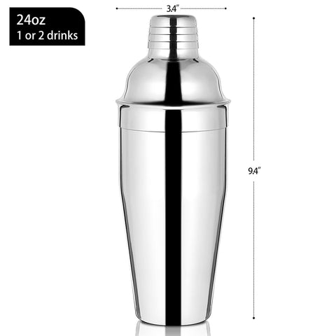 Etens mezclador-cócteles con tapón medidor de 1 oz para porciones precisas.