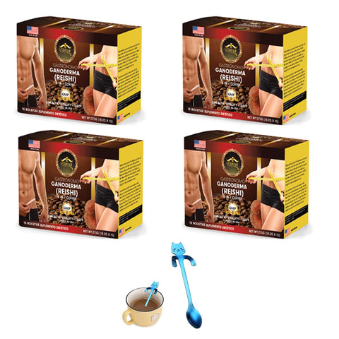Café Eternal Spirit Beauty con Ganoderma: conjunto 4 en 1, aroma envolvente.