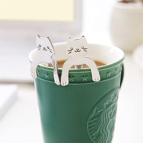 Cucharita mini gatito de acero inoxidable de Eternal Spirit Beauty para mezclar.