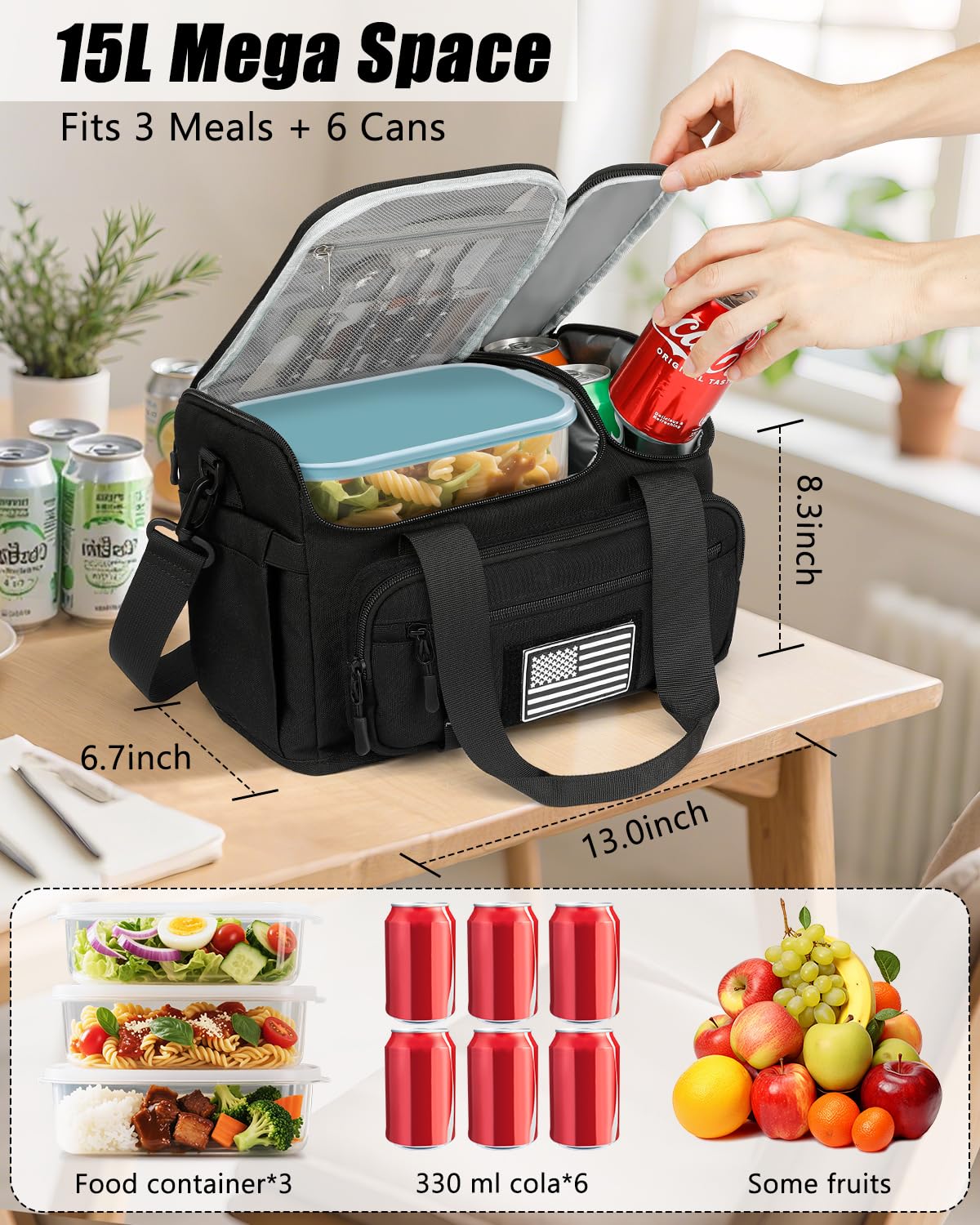 ETRONIK interior con organización y bolsillo para botella