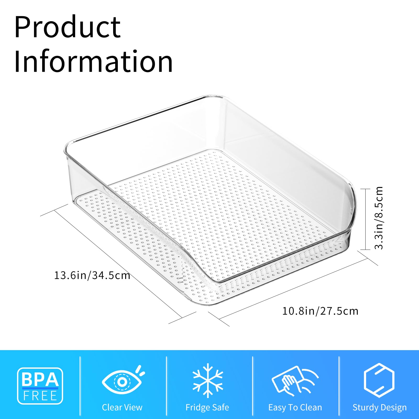 Ettori contenedores transparentes para refrigerador, visualización clara