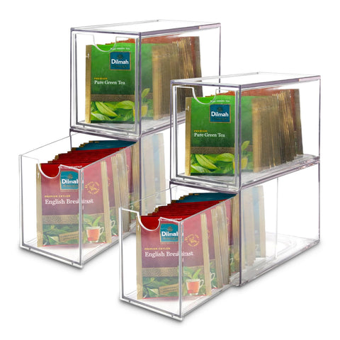Ettrick organizador de té apilable para cajón, fácil acceso.